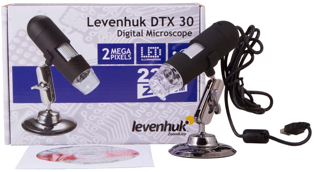Levenhuk DTX 30 with its box